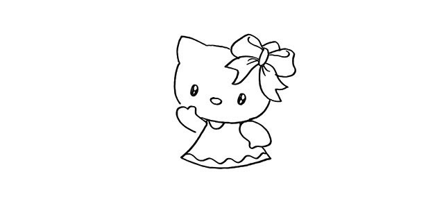 hello kitty简笔画步骤图