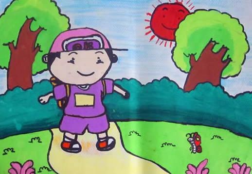 春天来了儿童画图片大全 简单一年级绘画