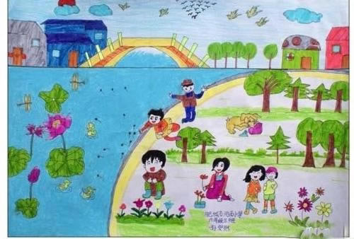 春天的风景儿童画图片大全