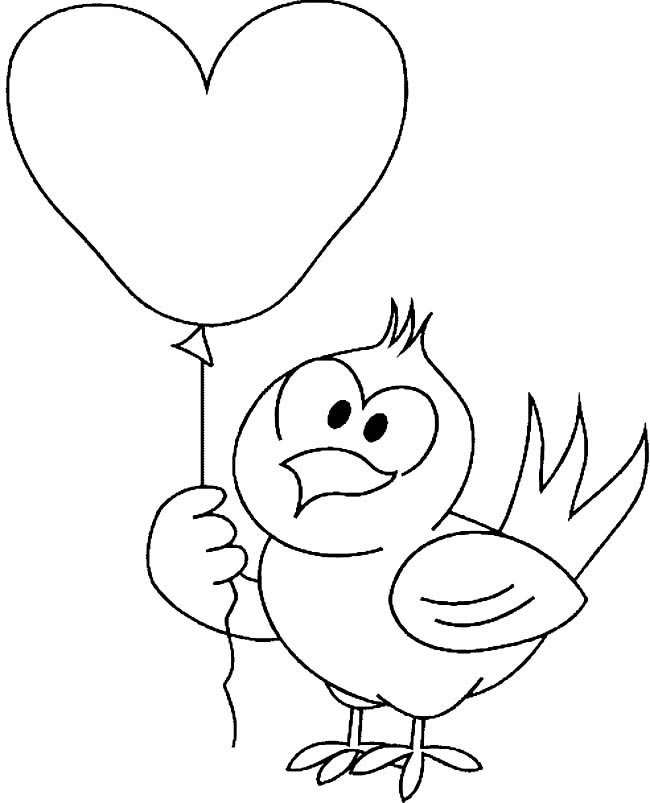 拿气球的小鸟简笔画图片