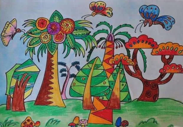 万物复苏春天到了儿童画