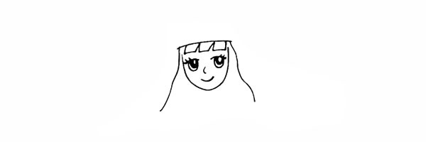 拜年的小女孩简笔画彩色画法