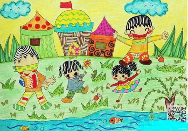 春天儿童画简单又漂亮-四年级美丽的春天儿童画图片大全