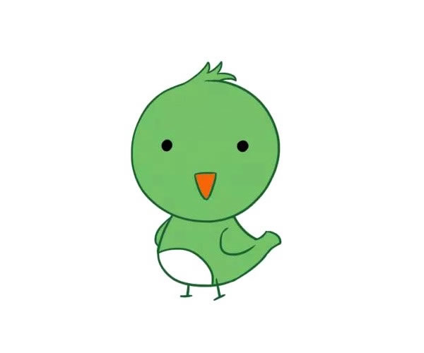 绿色的小鸟简笔画图片