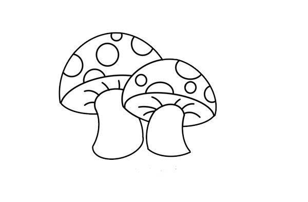 彩色蘑菇简笔画画法步骤图片