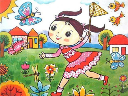 春天的风景儿童画图片大全