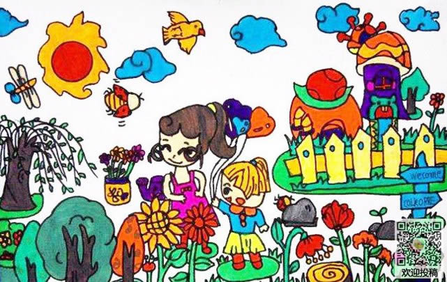 春天在哪里儿童画简单作品图片