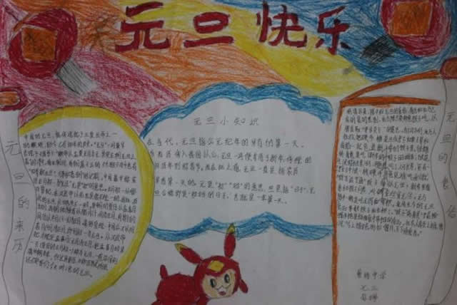 2021元旦快乐手抄报简单又漂亮