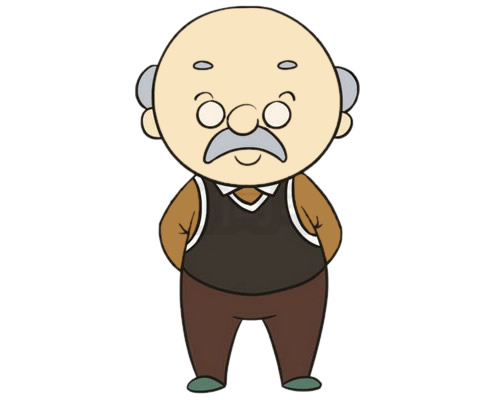爷爷简笔画图片