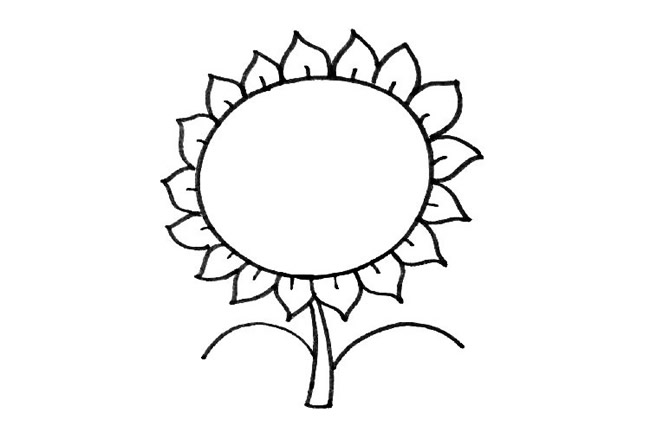 可爱向日葵简笔画步骤4