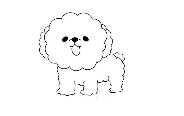 黄色泰迪犬简笔画画法步骤图片