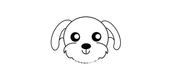可爱卡通贵宾犬简笔画画法步骤图片