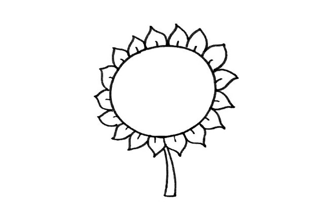 可爱向日葵简笔画步骤3