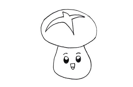 卡通香菇怎么画_可爱的卡通香菇简笔画画法步骤图片
