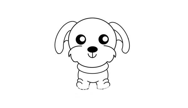 可爱卡通贵宾犬简笔画画法步骤图片