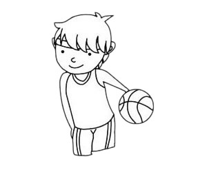 篮球运动员简笔画图片步骤四