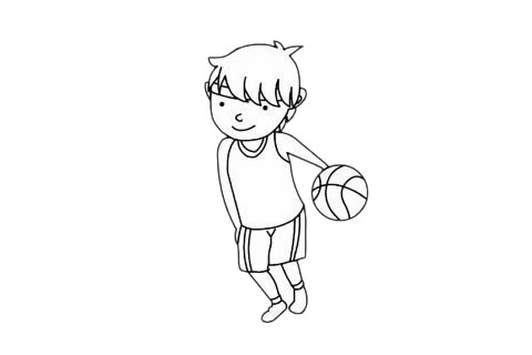篮球运动员简笔画完成图