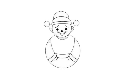 不倒翁简笔画图片步骤五