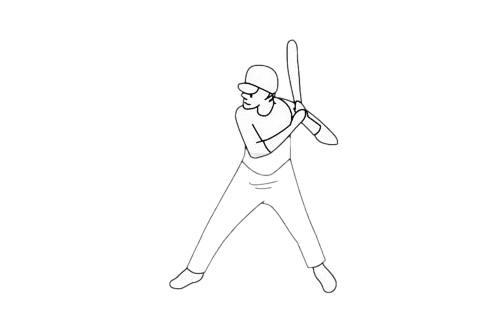 棒球运动员简笔画图片步骤五