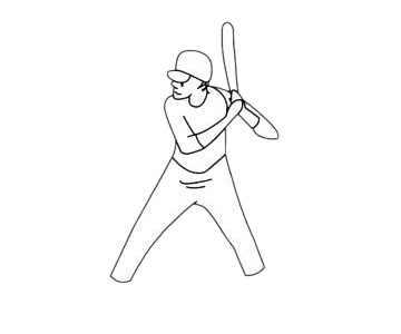 棒球运动员简笔画图片步骤四