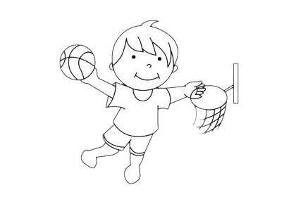 篮球运动员简笔画图片大全作品五