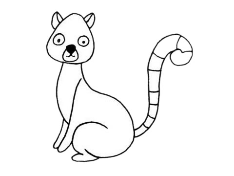 狐猴简笔画图片