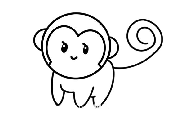 小猴子怎么画_超萌小猴子简笔画画法步骤图片