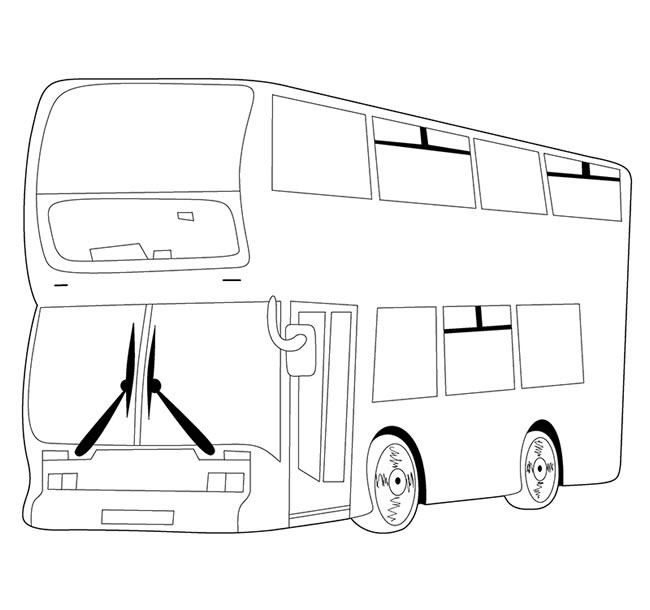 旅游大巴简笔画图片，公共汽车怎么画简笔画