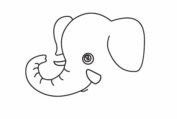 卡通大象简笔画步骤图片