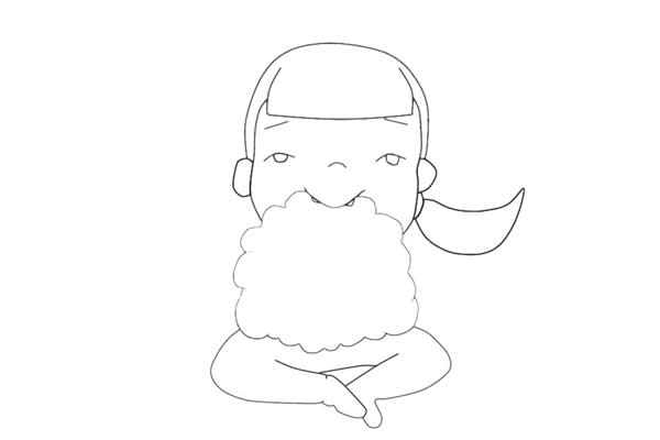 吃月饼简笔画_中秋节吃月饼的小女孩简笔画画法步骤教程
