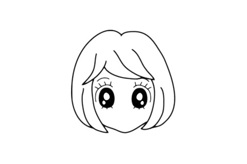 女孩发型简笔画图片