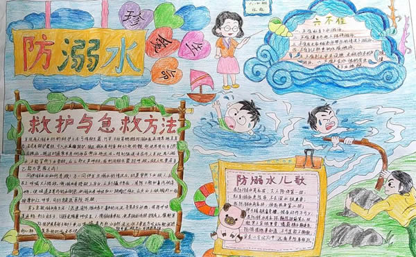 珍爱生命防溺水手抄报图片简单又好看