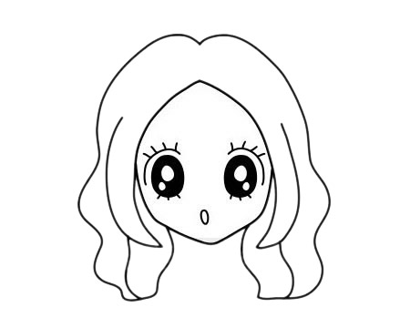 女孩发型简笔画图片