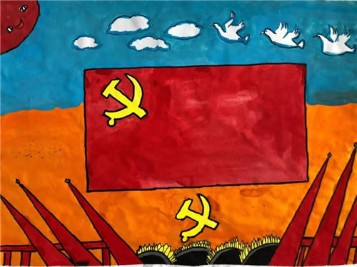 七一建党节99周年儿童画图片