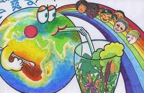 世界地球日清洁地球儿童画图片