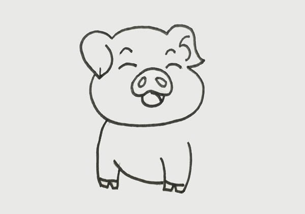 可爱的小猪简笔画萌萌画法步骤图