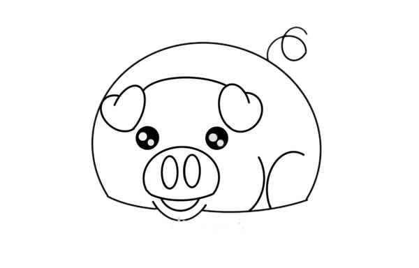 香猪怎么画 卡通小香猪简笔画步骤图解教程
