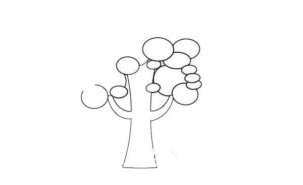 卡通大树简笔画画法步骤图片