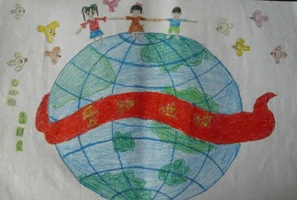 2020世界地球日爱护地球儿童画图片