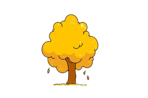 秋天的大树简笔画步骤图片