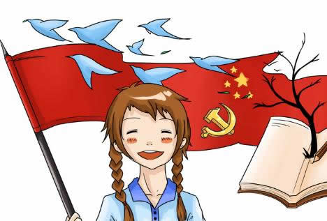 2020五四青年节致敬抗疫英雄儿童画图片