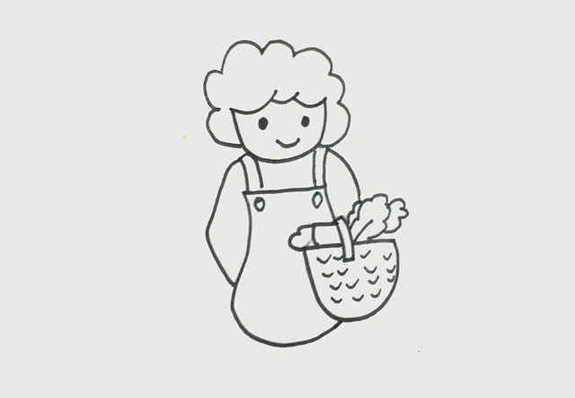 妈妈简笔画简单又漂亮彩色
