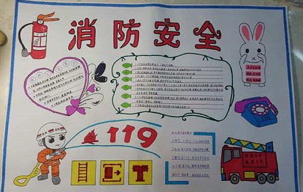森林防火手抄报图片简单又漂亮 消防安全手抄报