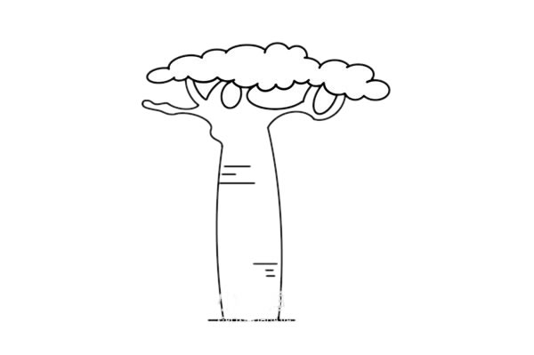 面包树简笔画画法步骤图片