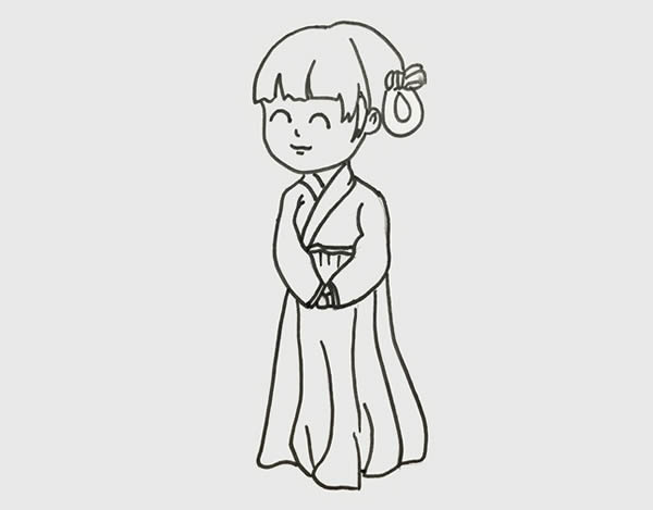古代女子简笔画步骤图解 全身,简单又好看