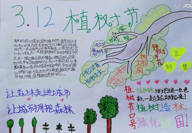 2020植树节手抄报大全，让绿色不慢这个美丽的地球！