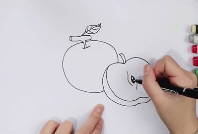 苹果简笔画画法步骤图片教程