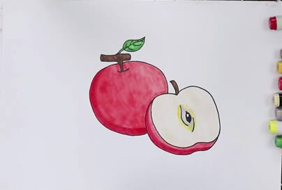 苹果简笔画画法步骤图片教程