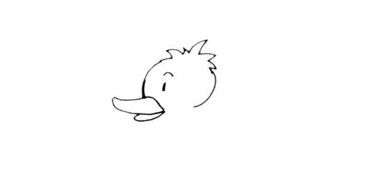 水中的小黄鸭简笔画画法步骤图片
