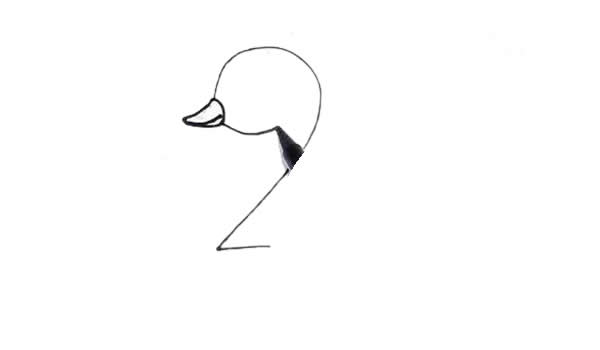用数字2画小​鸭子简笔画步骤图